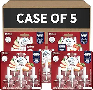 Glade PlugIns Refills Air Freshener, Scented and Essential Oils for Home and Bathroom, Apple Cinnamon, 3.35 Fl Oz, 5 Count (Pack of 5), 25 Refills Total