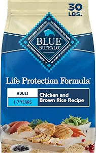 Blue Buffalo Life Protection Formula Chicken & Brown Rice Adult Dry Dog Food, Supports Immunity with Antioxidant-Rich LifeSource Bits, Promotes Healthy Muscle Development, Skin & Coat Health, 30 lbs.
