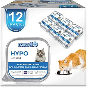Forza10 Wet Hypoallergenic Cat Food, Lamb Flavor Canned Wet Cat Food, for Adult Cats with Allergy and Skin and Coat Conditions, 12 Pack Case of 3.5 Ounce Each