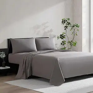 Vera Wang - King Size Sheets Set, Moisture-Wicking & Smooth Cooling Cotton, Lightweight for Year Round Comfort- Bed Sheets with Matching Pillowcases & Fitted Sheet (Cool Comfort Grey)