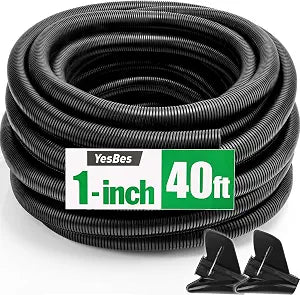 40 FT Wire Loom 1 Inch, Split Wire Loom Tubing Wire Conduit, Wire Protector Tubing Black