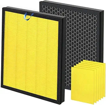 2 Pack Vital 100S Replacement Filter for LEVOIT 100S Air Purifiers-3-in-1 H13 True HEPA+Includes 6 Pre-Filter Pads to Double Filter Life,Yellow(Pet 2Pack+6Pack Pre-Filter)