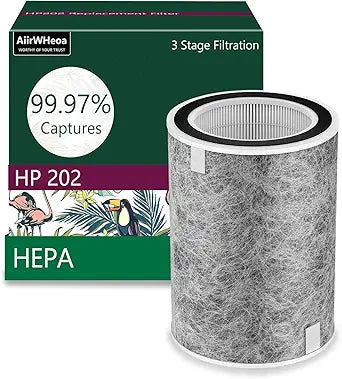 HP202 HP201 True HEPA Air Purifier MAX Filter Compatible with Shark HP200 Series, HP202, HP201, HP232, HP302 and HC502, Part # HE2FKBAS, HE2FKBASMB, 1 Pack