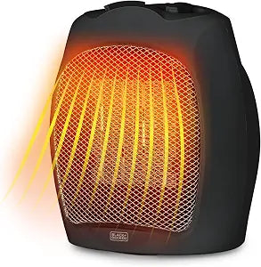 BLACK+DECKER Desktop Ceramic Heater, 1500 Watts, BHDC500B46, Black