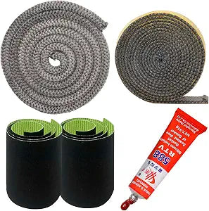 Wood Stove Gasket,1" x 98" Wood Stove Door Gasket Rope Kit Self Adhesive Stove Flat Gasket for Stove or Fireplace Doors Wood Stove Flat Gasket Tape Replacement