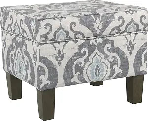 HomePop 22" Modern Rectangular Storage Ottoman - Suri Blue