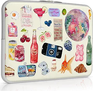 iCasso MacBook Neo Sleeve Case, Cute Laptop case for MacBook Air/Pro 13-13.6 inch, Slim Protective Travel Carrying Sleeve for 14 inch Chromebook, HP, Dell, Stickers