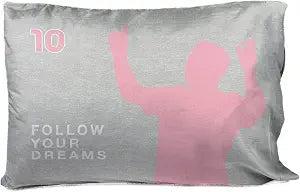 Jay Franco Kids Messi Reversible Pillowcase ��� Pillow Cover ONLY ��� 20 x 30 Inch Standard Size Super Soft with Double-Sided Design, Official Licensed Product, Grey, 2 Pack