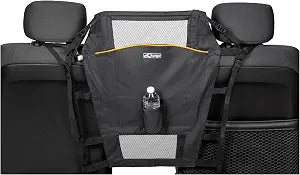 Kurgo Backseat Barrier for Dogs - Prevents Distracted Driving - Mesh Top for Visibility - Fits Cars with Fixed or Removable Headrests - Low Profile Design - Easy to Install & Remove
