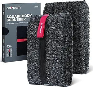 Caveem Exfoliating Body Scrubber, Bath Body Scrubber, 2 Pack, Dark Grey
