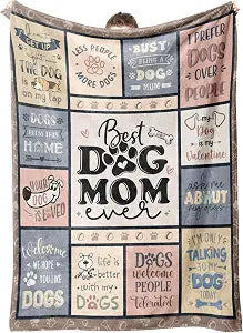 SteadStyle Dog Mom Gifts for Women Best Ever Blanket for Pet Lovers, Funny Canine-Inspired Throw for Women, Cozy Present for Dog Owners on Birthday, Christmas, or Mothers Day 80" x 60"