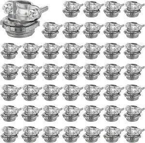 50 Pack 1/2 inch Clamp Type Cable Connectors, Zinc Alloy Wire Clamps for NM Cables, Electric Wires, Metallic Conduit, Electrical Box
