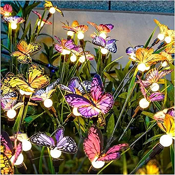 TONULAX Solar Garden Lights - 6 Pack Swaying Butterfly Light, Swaying in The Wind, Solar Outdoor Lights, Yard Patio Pathway Decoration, High Flexibility Iron Wire & Realistic Butterflies (6 Pack)
