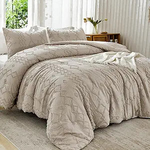 Andency King Size Comforter Set Khaki, 3 Pieces Bedding