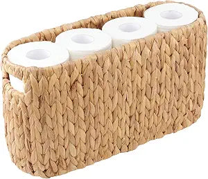 84ECO Toilet Paper Storage Basket, Toilet Paper Holder with Storage for Up to 8 Rolls, Coastal Bathroom Decor, Rattan Bathroom Accessories