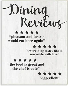 Dining Reviews Five Star, 13 x 19 Inch Mounted Print on Wall Plaque
