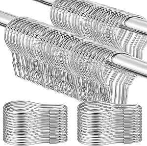 Gisafai 500 Pcs Metal Shower Curtain Hooks Rust Proof Hanging Shower Clips Curtain Rings Practical Hanger for Home Bathroom Bedroom Kitchen Rods Application (Silver)