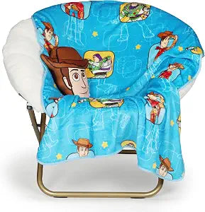 Jay Franco Kids Nogginz Set 12" Inches Nogginz Pillow & 40" x 50" Inches Cozy Plush Throw Blanket, Ultra-Soft Character Nap Set for Travel, Bedroom & Couch Dcor, Blue - Toy Story Woody