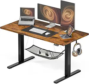 Acrolix Electric Standing Desk, Height Adjustable Home Office Desk with Memory Presets & Cable Management,Rustic Brown Sit Stand Desk for Work from Home, Ergonomic Computer Desk (48" x 24")