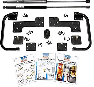 Queen Size DIY Murphy Bed Hardware Kit Vertical Wall Bed for Space-Saving - Budget-Friendly DIY Setup -Made in USA -Hide Away Design with Murphy Bed Queen Hardware - Bed Lift Mechanism - Pull Down