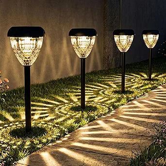 Ensenior Solar Pathway Lights Outdoor - 12-Pack, 3000K LED Landscape Garden Lights, IP65 Waterproof, Tool-Free Auto ON/Off for Garden Yard Patio Walkway Landscape, 14.17" Height