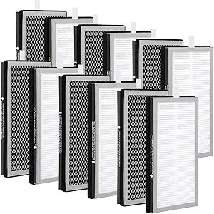 VIHOSE 12 Pack Replacement Filter Bulk Compatible with Medify Air 15 Series 3 in 1 Air Purifier Filters with Pre-filter, High Efficiency and Activated Carbon for Dust, Odor, Pet Dander