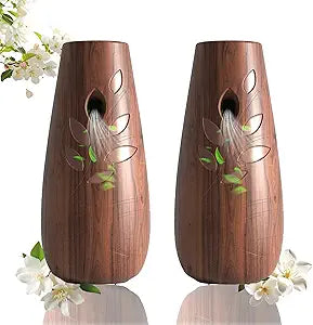 Automatic Spray Dispenser,(2-Pack) Adjustable Air Freshener Dispenser, Wall Mounted or Standing Aerosol Sprayer for Living Room Bathroom Bedroom Hotel Office Commercial Place (Dark Wood)