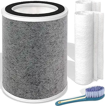 Leemone True HEPA HP201 HP202 Filter Replacement for Shark HP200 Series & HC501 HC502 UA205 Air Puri-fier MAX,3-in-1 H13 Grade Filter, Part # HE2FKBAS, HE2FKBASMB