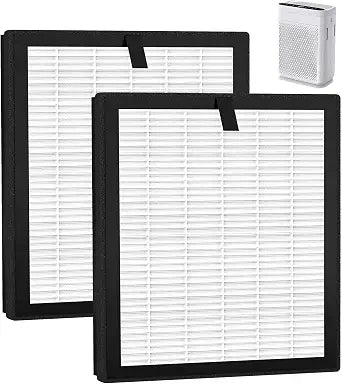 2 Pack F1 Replacement Filter Compatible with F1 Hepa Double-Sided Air Filter Purifi-er for Home Large Room Bedroom Up to 2200 Sq Ft Dust Wildfire Smoke, H13 True HEPA and Activated Carbon Filter