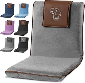 Japanese Meditation Floor Chair with Back Support for Adults - Premium Meditation Chair with Adjustable & Foldable Back for Seating, Yoga & Gaming Folding Backjack Chairs with Backrest for Adults