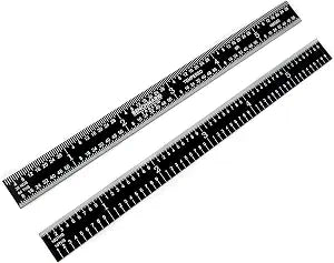 Benchmark Tools 466583 Flexible 6 Inch 5R Machinist Rule with 1/10, 1/100, 1/32 and 1/64 Markings Tempered Stainless Steel Zero-Glare Black Chrome Finish Conforms to EEC-1 Accuracy Standards (1)