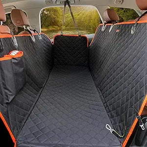 Dog Car Seat Covers 100% Waterproof, Dog Seat Cover with Side Flaps from Scratching, Pet Seat Cover for Back Seat of Car/SUV/Truck Machine Washable