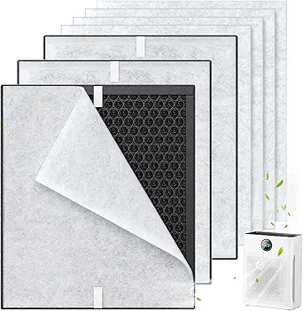 3 Pack PR1 Replacement Filter for Mooka Mode PR1 Air Purifier, HEPA & Activated Carbon Filter for Home Large Room up to 2200sq.ft, includes 6Pcs Washable Pre Filters Remove Pollen Dander Smoke Dust