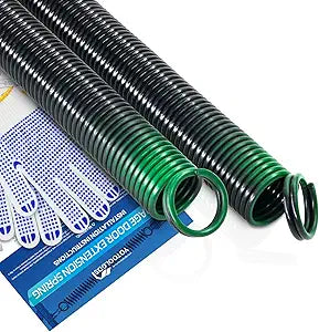 Pair of 120 lbs Heavy Duty Garage Door Extension Springs Stretch Springs, 25 Long, Double Loop Ends, High Precision Electrophoresis Black Coated,MIN 16,000 Cycles,for 7ft High Garage Doors