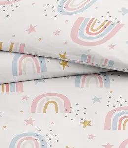Kids Duvet Cover Set Full Size - Soft 3 Piece Rainbows 2 Duvet Cover Set