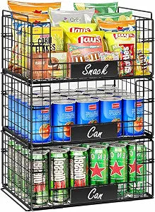 JKsmart 3 Pack XXL Stackable Wire Baskets, Pantry Organizers and Storage
