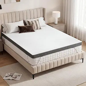 Vipbear Extra Firm Mattress Topper Queen: 3 Inch High Density Bed TopperExtra Support for Pain ReliefBreathable Washable Soft Cover with Anti-Slip StrapsCertiPUR-US Oeko-Tex Certified 60"x 80"