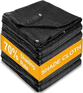 SPORTYOUTH Shade Cloth, 70% Black Sunblock Cover for Patio, 6x50 Ft Shade Mesh Tarp with Grommets UV Resistant for Outdoor, Garden Plants, Pergola, Greenhouse, Chicken Coop, RV, Backyard, Balcony