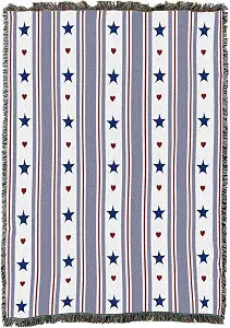 Pure Country Weavers Stars and Stripes - Americana Gift Tapestry Throw Blanket Woven from Cotton - Made in The USA (50X60)