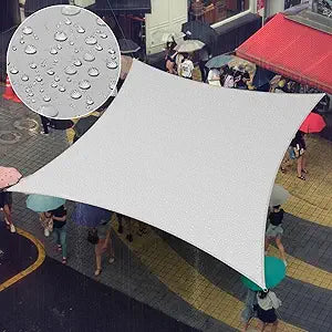 Amgo 7' x 12' Grey Rectangle Waterproof Sun Shade Sail UPF50+ Canopy Awning Shelter, 95% UV Blockage Water Resistant, Outdoor Backyard Patio Garden Carport (We Make Custom Size)