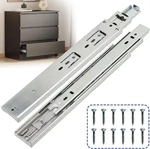 10 Inch Soft Close Drawer Slides 1 Pairs (2pcs) Side Mount Rails- Heavy Duty Full Extension Ball Bearing Drawer Slide Glides for Cabinet Kitchen, Dresser Runners - Draw Slides Sliders 100LB