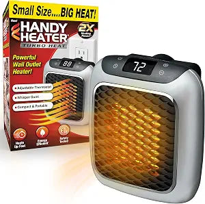 Ontel Handy Heater Turbo Heat Plug In Wall Outlet Heater, Space Heater