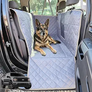 Truck Seat Cover for Dogs with Flip-Up Rear Seats 100% Waterproof Heavy Duty Pet Floor Hammock with Mesh Visual Window Senior Dog Friendly & Nonslip Fits Ford F150,F250 RAM 1500,Silverado