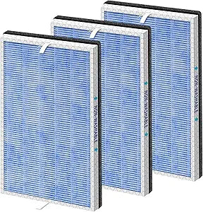 MSA3/MSA3S HEPA Replacement Filter for Membrane Solutions MSA3 and MSA3S Air Purifier,Upgraded 4-in-1 H13 True HEPA and Activated Carbon Filter with OdallerPure Technology,3 Pack