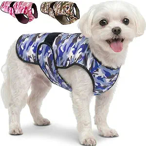 Dog Cooling Vest, 2-Layer Microfiber Cooling Jacket, Blue, XS | Longer cooling duration, balanced comfort, UV protection, soft double-layer microfiber fabric, sizes to suit most dogs
