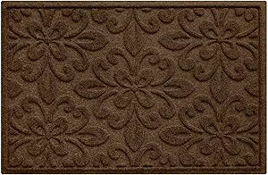 WaterHog Phoenix Front Door Mat Indoor Outdoor Entrance, Absorbent All-Weather Doormat with Non-Slip Rubber Backing, Dirt & Moisture Trapper, Low Profile, Easy Clean, Made in USA, 23"x35.5" Dark Brown