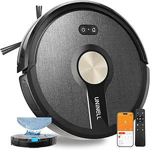 Robot Vacuum and Mop Combo,5000Pa Robotic Vacuum Cleaner,180mins Runtime Vacuum Robot with App/Remote/Alexa Control, Ideal for Hard Floor/Carpet/Pet Hair, Self-Charge,Schedule Clean(UR1)