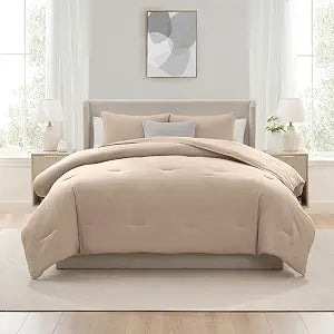 Nestl King Size 3 Piece Solid Comforter Set ��� Sand