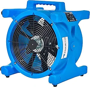 MOUNTO AM20DF 1/5 HP 1800 CFM Axial Air Mover Blower Fan - Powerful Down Draft Fan for Drying, Cooling, and Ventilation