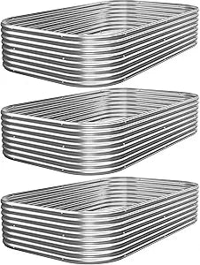 3 PCS Galvanized Raised Garden Bed Outdoor, Metal Garden Bed for Vegetables, Above Ground Garden Box for Flower, Steel Raised Beds for Gardening - 3x2ft